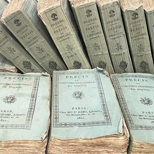 Set Of 12 Small Blue French Books - Printed Paris 1821