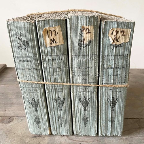 Bundle Of 4 19Th C French Blue Books
