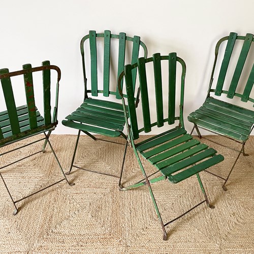 Set Of 4 French Folding Chairs - C 1920