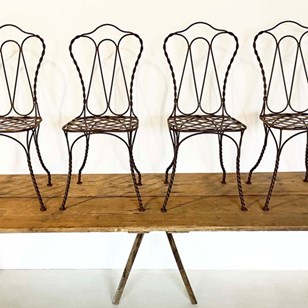 Set 4 French Iron Garden Chairs