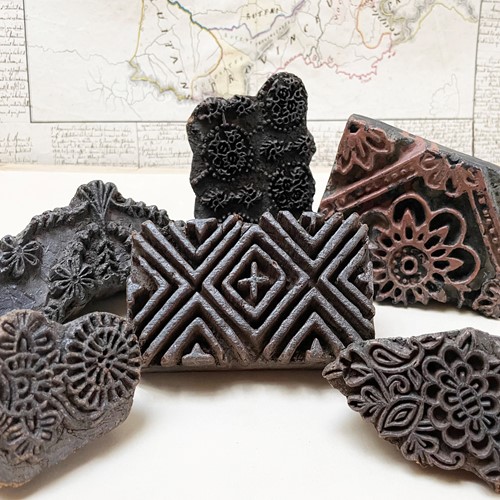 Collection of 6 Old Indian Printing Blocks 