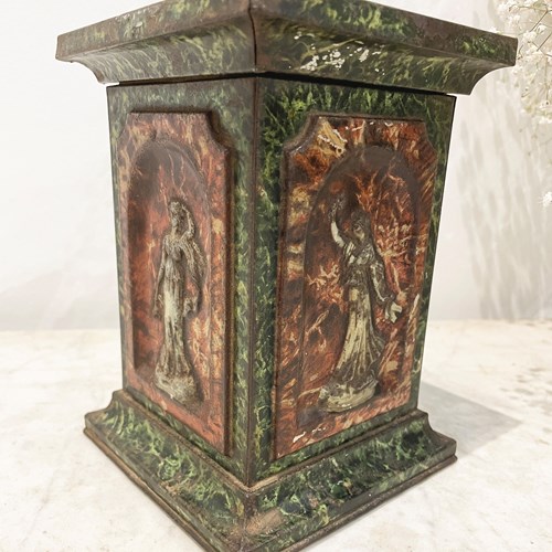 A Very Substantial 19Th Century French Money Box With Decorative Handle And Key 