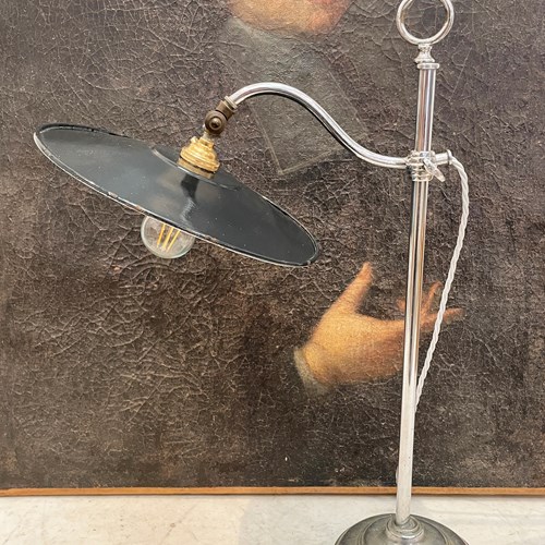 French 20Th C Rise & Fall Desk Lamp