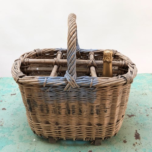 3 X French Bottle Baskets From The Champagne Area - Circa 1920