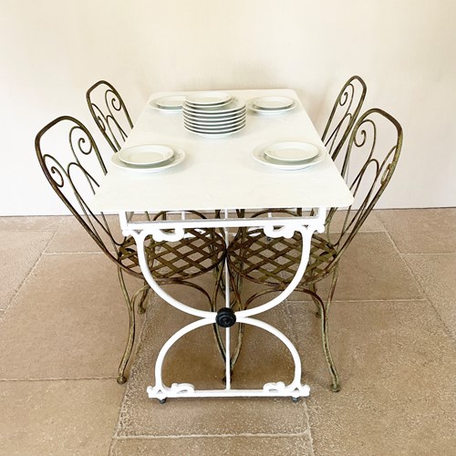 French 19Th C Wrought Iron Butcher's Table