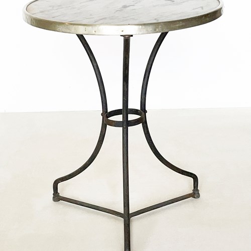 Late 19Th Century French Round Cafe Table With Marble Top
