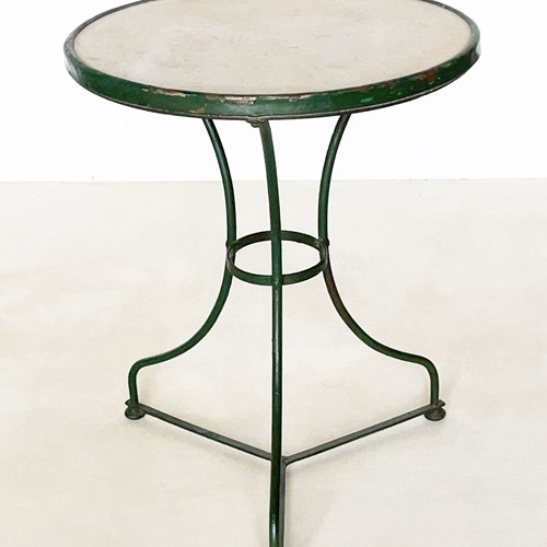 Late 19Th Century French Round Cafe Table With Marble Top