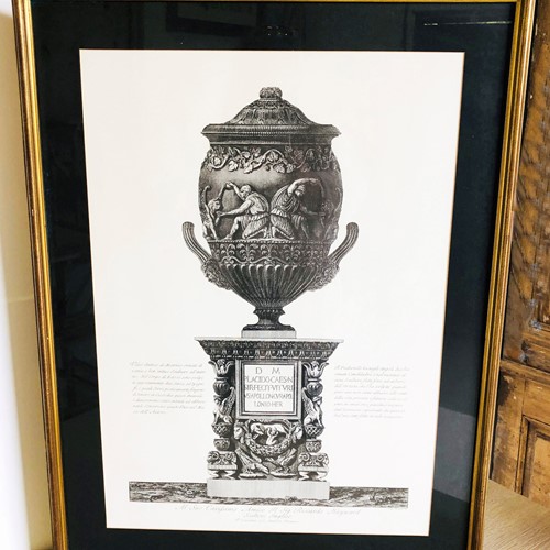 19th c Italian Etching of an Urn - circa 1880