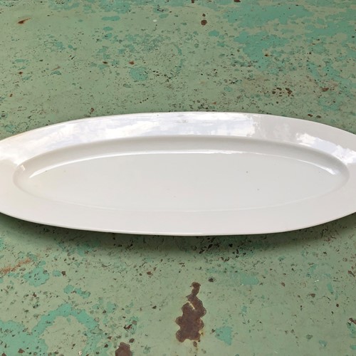 19Th C French Porcelaine De Paris White Fish Plate
