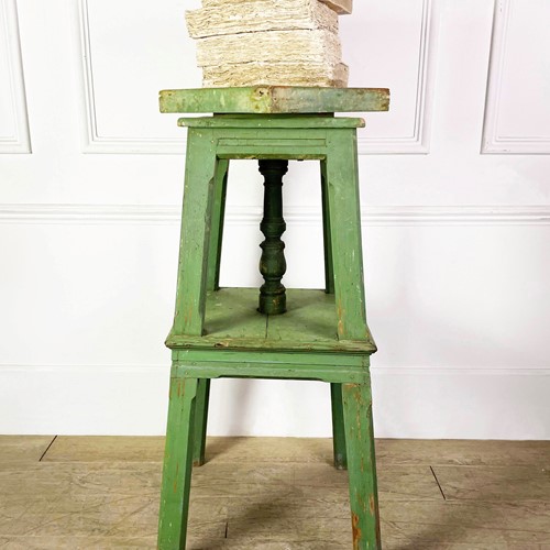 French 20th Century Sculptors Stand Painted Green 