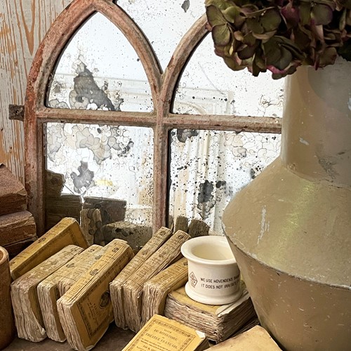 Small 19Th C Gothic Window Mirror - Circa 1880