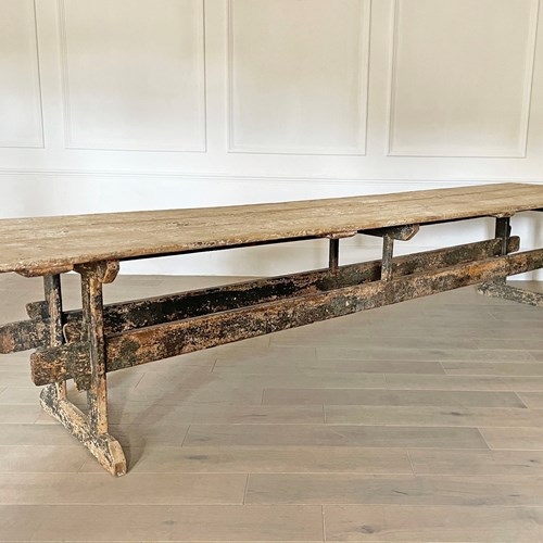 Early 19Th Century Italian Long Pine Table - Circa 1820