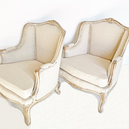 Pair Of 19Th C Swedish Upholstered Armchairs - Circa 1880