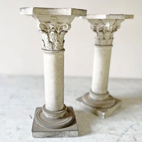Pr. Of Small 20Th Century Italian Plaster Columns
