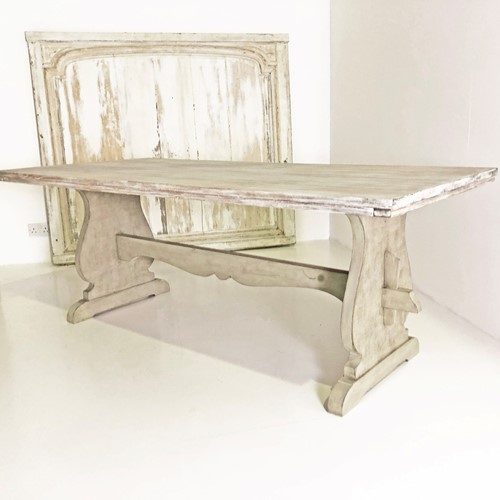 Swedish Pine Stretcher Base Dining Table