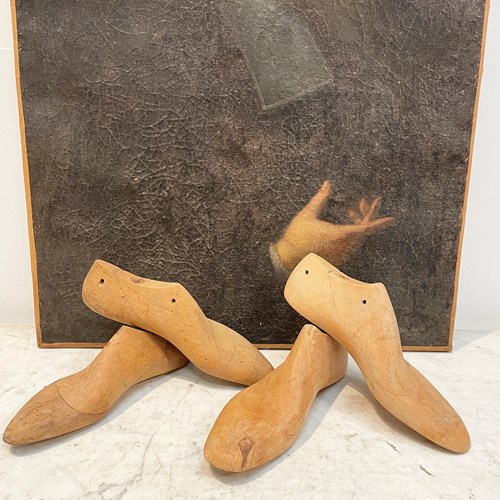 2 Pairs Of Large French Shoe Lasts C 1920