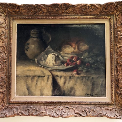 19Th C French Still Life - With Radishes
