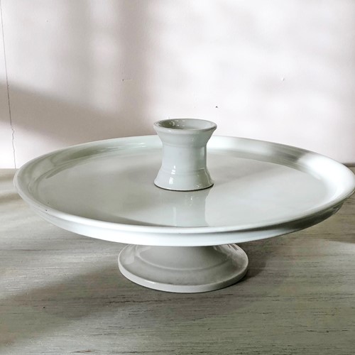 Large French Raised White Plate Circa 1880