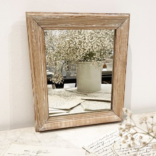 Small 19Th Century French Mirror With Moulded Pine Frame
