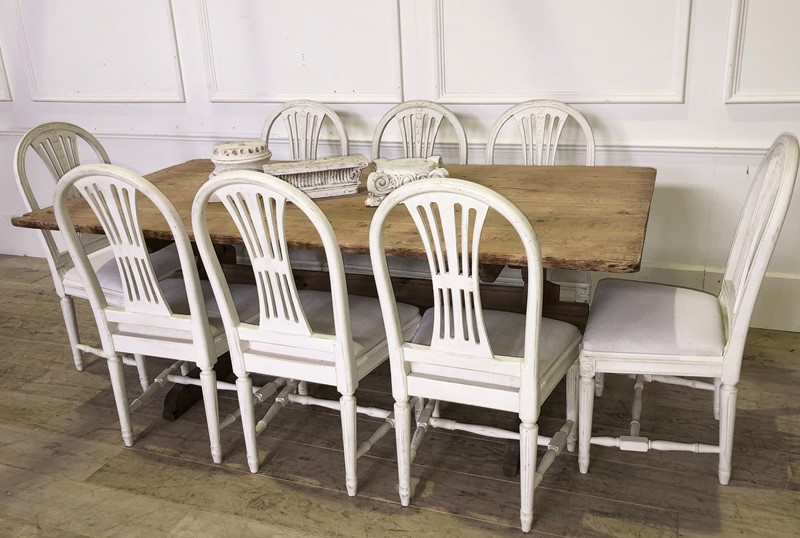 19th century Dining Swedish Pine Table - circa 185-appley-hoare-stretcherbasetable6-main-637079427556127406.jpg