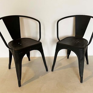 Pr. Black Iron Tolix Chairs