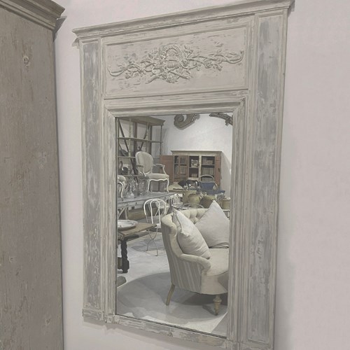 Large 18Th Century French Trumeau Mirror - C 1790