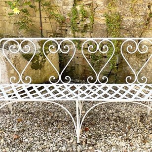 French 19Th C White Wrought Iron Ga...