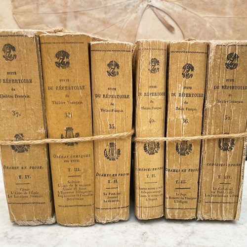 2 Bundles 19Th C Yellow French Books - Printed 1822