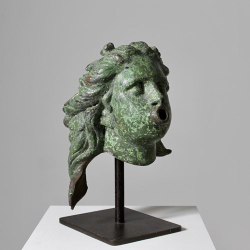 Early 19Th Century Cast Iron Fountain Head Sculpture