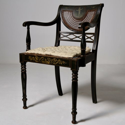Late Regency Original Painted Armchair