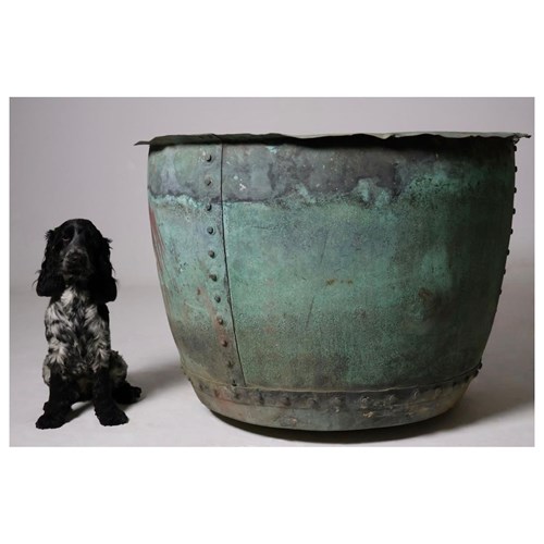 Very Large 19Th Century Copper Planter / Log Bin
