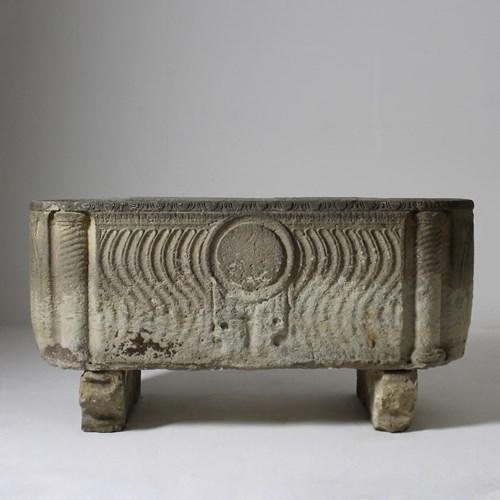 Romano-British Limestone Sarcophagus Circa Ad 300