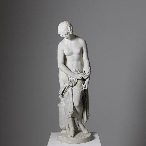 Neoclassical Marble By Richard James Wyatt 'Nymph Going To The Bath'