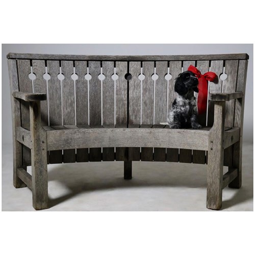 A Gaze Burvill Oak Broadwalk Concave Garden Seat