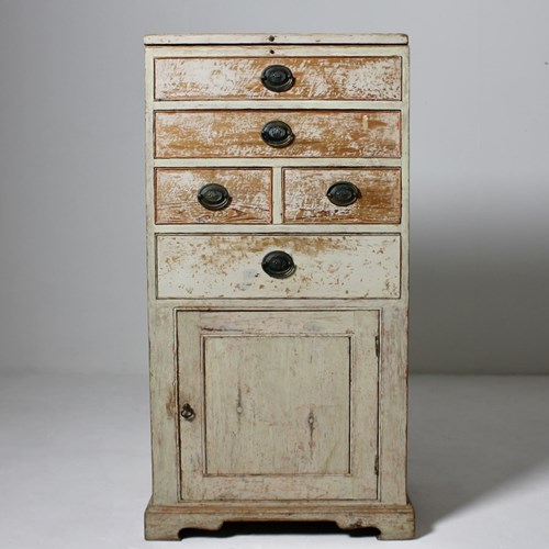 George Iii Original Painted Pine Gentleman's Washstand