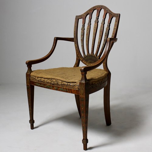 19Th Century Original Painted Armchair