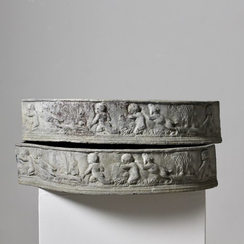 Pair Of Early 20Th Century Lead Planters