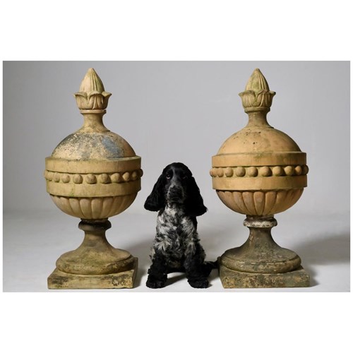 Pair Of Large 19Th Century Terracotta Finials