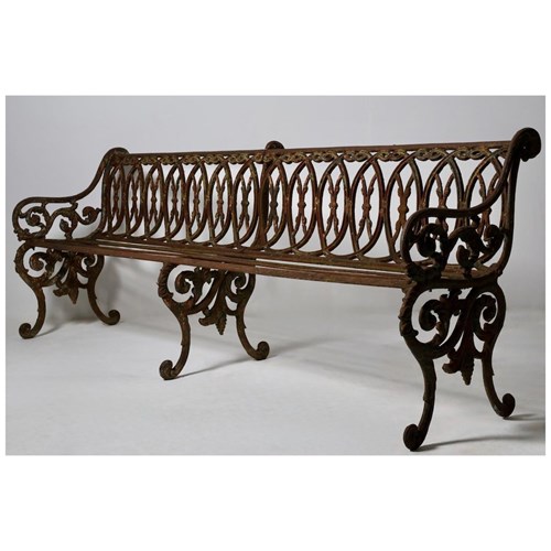 Very Large 19Th Century Cast Iron Garden Bench