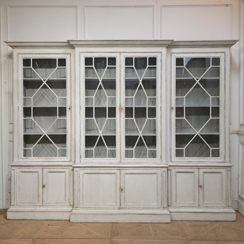 English Breakfront Library Bookcase