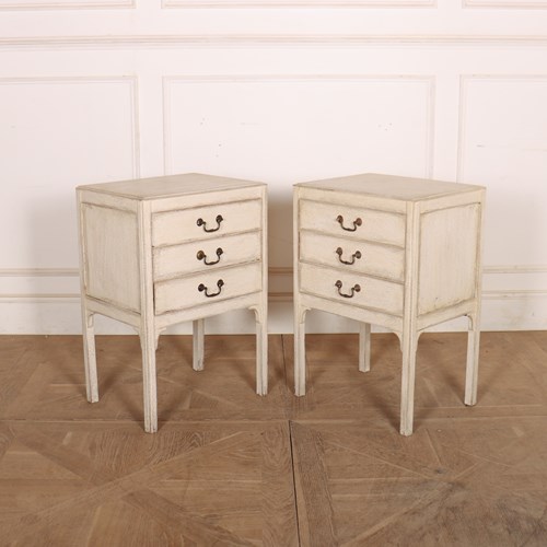 Pair Of English Painted Bedside Chests