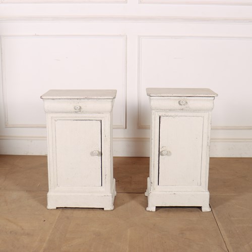 Pair Of French Painted Bedside Cupboards