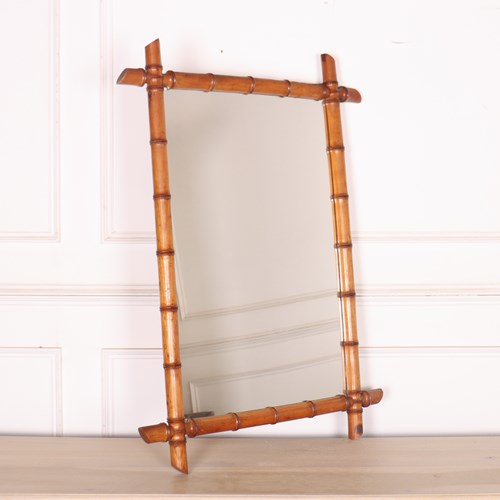 Late 19Th Century French Faux Bamboo Mirror