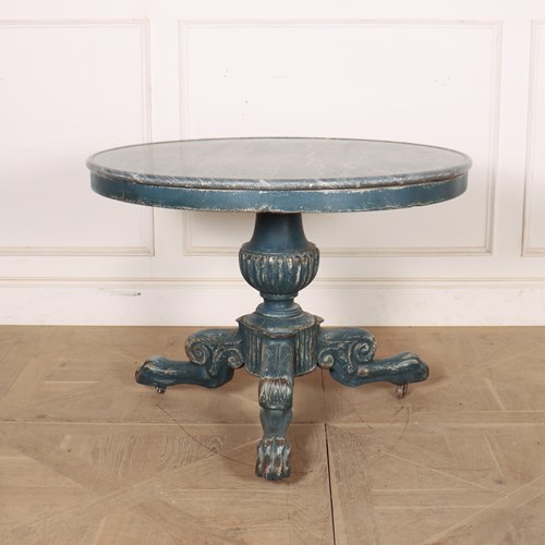 French Marble Top Painted Gueridon