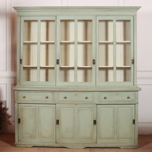 Large 19Th Century Painted Kitchen Dresser