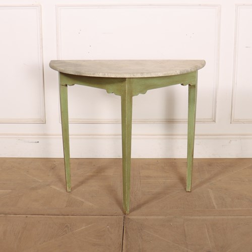 English Painted Demi-Lune Console Table