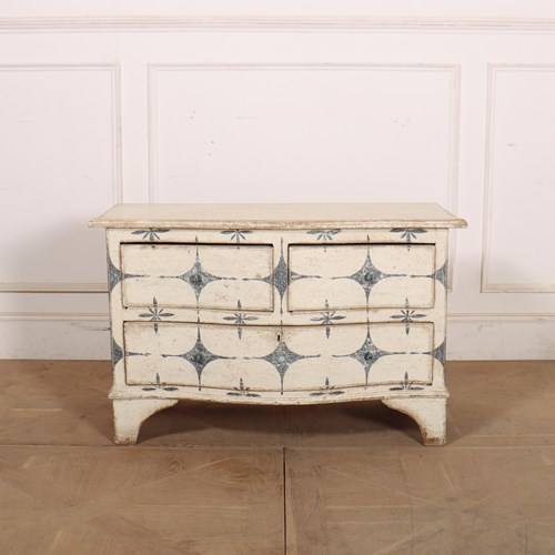 English Serpentine Painted Commode