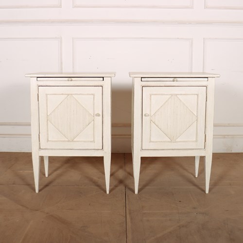 Pair Of Custom Made Swedish Style Bedside Cabinets