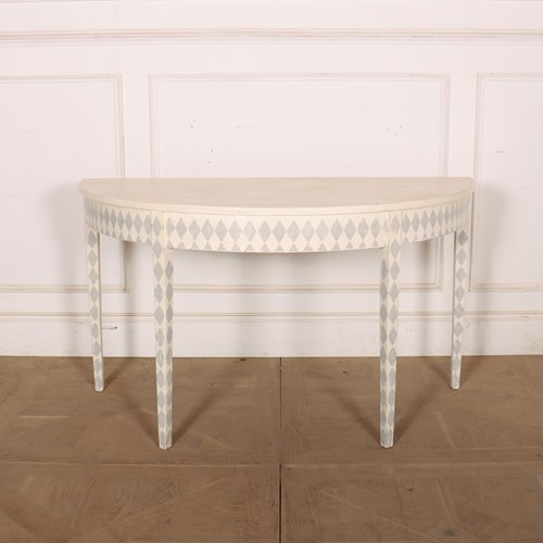 Swedish Painted Demi-Lune Console Table