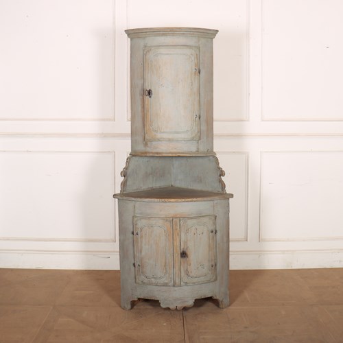 Swedish Bow Front Corner Cupboard